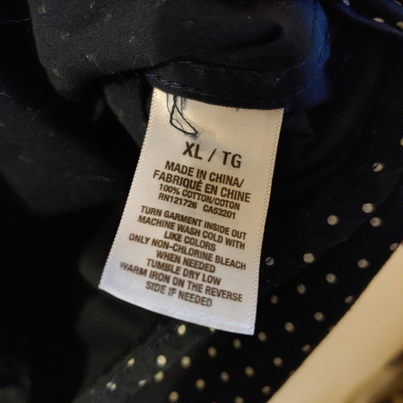 Prince & fox polka dot button down xl navy white - Picture 6 of 8